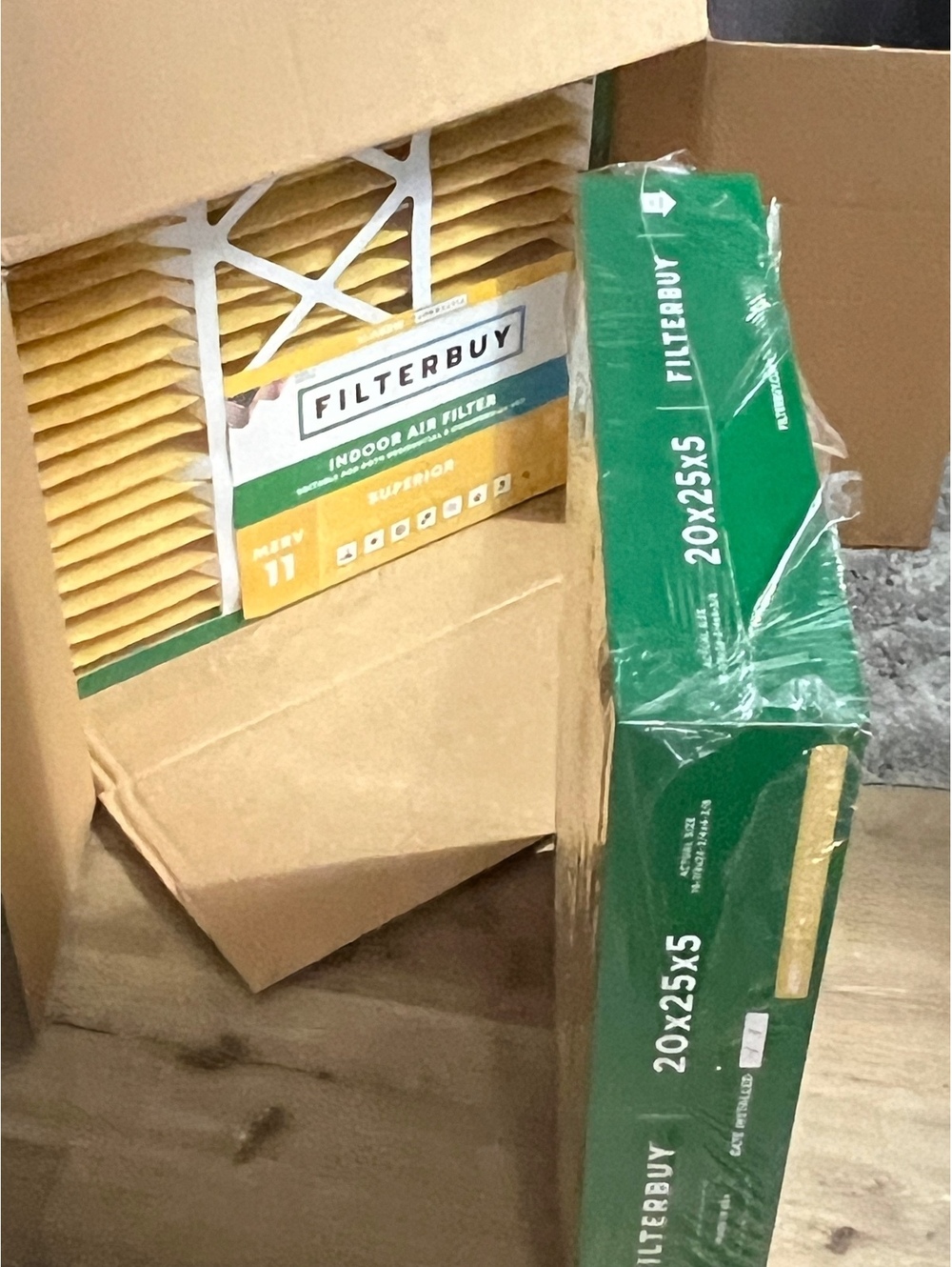 2 FilterBuy 20x25x5 MERV 11 Indoor Air Filters